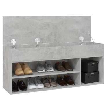 vidaXL Παπουτσοθήκη Γκρι Σκυρ. 105x30x45cm από Επεξ. Ξύλο