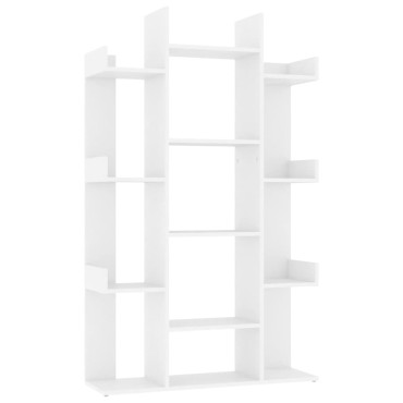 vidaXL Βιβλιοθήκη Λευκή 86x25,5x140cm από Επεξ. Ξύλο 1 τεμ.