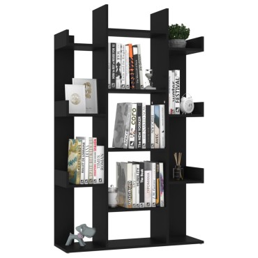 vidaXL Βιβλιοθήκη Μαύρη 86x25,5x140cm από Επεξ. Ξύλο 1 τεμ.