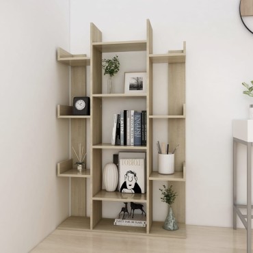 vidaXL Βιβλιοθήκη Sonoma Δρυς 86x25,5x140cm από Επεξ. Ξύλο 1 τεμ.