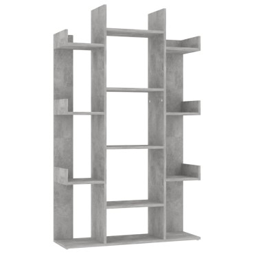 vidaXL Βιβλιοθήκη Γκρι Σκυροδέματος 86x25,5x140cm από Επεξ. Ξύλο 1 τεμ.
