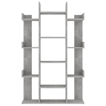 vidaXL Βιβλιοθήκη Γκρι Σκυροδέματος 86x25,5x140cm από Επεξ. Ξύλο 1 τεμ.