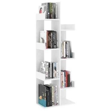 vidaXL Βιβλιοθήκη Λευκή 48x25,5x140cm από Επεξ. Ξύλο 1 τεμ.