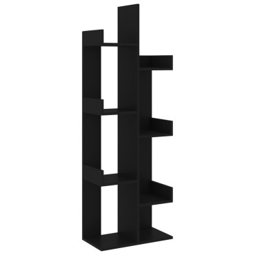 vidaXL Βιβλιοθήκη Μαύρη 48x25,5x140cm από Επεξ. Ξύλο 1 τεμ.