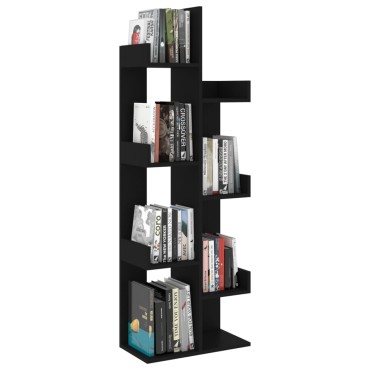 vidaXL Βιβλιοθήκη Μαύρη 48x25,5x140cm από Επεξ. Ξύλο 1 τεμ.