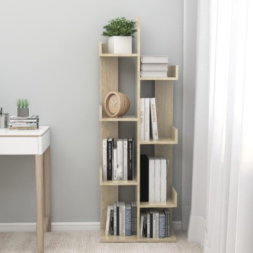 vidaXL Βιβλιοθήκη Sonoma Δρυς 48x25,5x140cm από Επεξ. Ξύλο 1 τεμ.