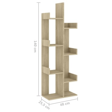 vidaXL Βιβλιοθήκη Sonoma Δρυς 48x25,5x140cm από Επεξ. Ξύλο 1 τεμ.