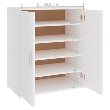 vidaXL Παπουτσοθήκη Λευκή 60x35x70cm από Επεξ. Ξύλο
