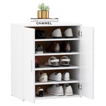 vidaXL Παπουτσοθήκη Λευκή 60x35x70cm από Επεξ. Ξύλο
