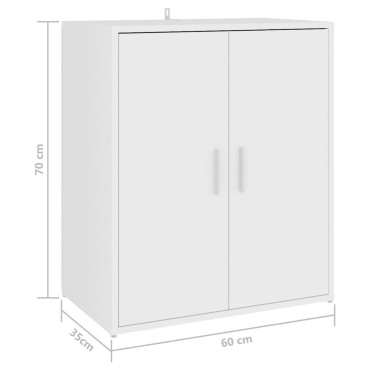 vidaXL Παπουτσοθήκη Λευκή 60x35x70cm από Επεξ. Ξύλο