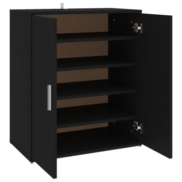 vidaXL Παπουτσοθήκη Μαύρη 60x35x70cm από Επεξ. Ξύλο