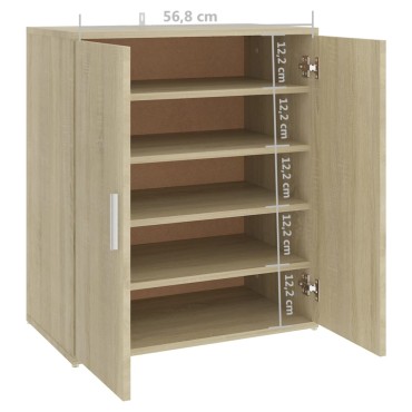 vidaXL Παπουτσοθήκη Sonoma Δρυς 60x35x70cm από Επεξ. Ξύλο