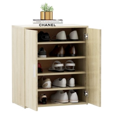 vidaXL Παπουτσοθήκη Sonoma Δρυς 60x35x70cm από Επεξ. Ξύλο