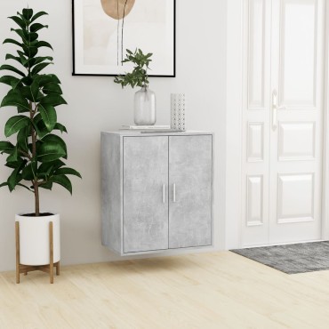 vidaXL Παπουτσοθήκη Γκρι Σκυροδέματος 60x35x70cm από Επεξ. Ξύλο