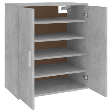 vidaXL Παπουτσοθήκη Γκρι Σκυροδέματος 60x35x70cm από Επεξ. Ξύλο