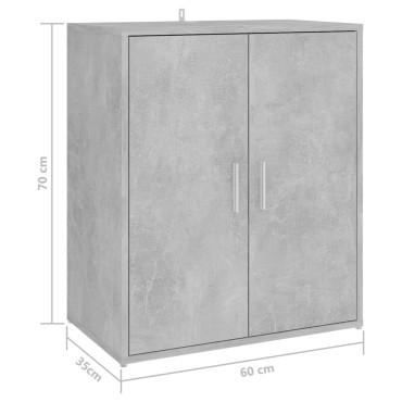vidaXL Παπουτσοθήκη Γκρι Σκυροδέματος 60x35x70cm από Επεξ. Ξύλο