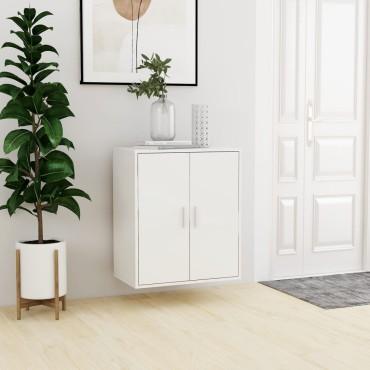 vidaXL Παπουτσοθήκη Γυαλιστερό Λευκό 60x35x70cm από Επεξ. Ξύλο
