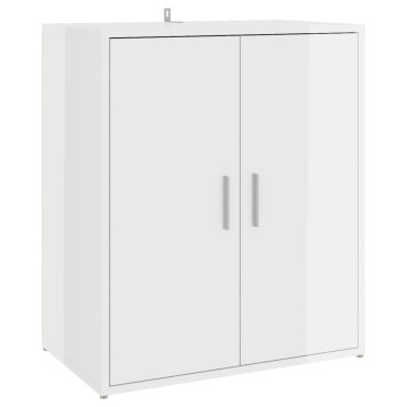 vidaXL Παπουτσοθήκη Γυαλιστερό Λευκό 60x35x70cm από Επεξ. Ξύλο