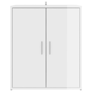 vidaXL Παπουτσοθήκη Γυαλιστερό Λευκό 60x35x70cm από Επεξ. Ξύλο