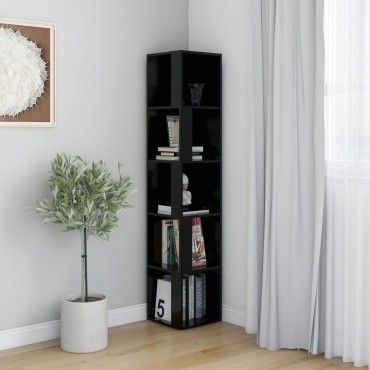 vidaXL Ντουλάπι Γωνία Μαύρο 33x33x164,5cm από Επεξ. Ξύλο 1 τεμ.