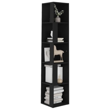 vidaXL Ντουλάπι Γωνία Μαύρο 33x33x164,5cm από Επεξ. Ξύλο 1 τεμ.