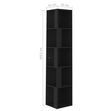 vidaXL Ντουλάπι Γωνία Μαύρο 33x33x164,5cm από Επεξ. Ξύλο 1 τεμ.