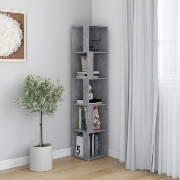 vidaXL Ντουλάπι Γωνία Γκρι Σκυρ. 33x33x164,5cm από Επεξ. Ξύλο 1 τεμ.