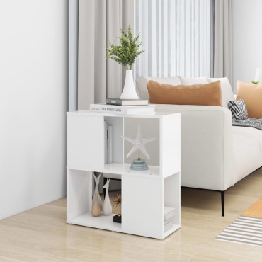 vidaXL Βιβλιοθήκη Λευκή 60x24x63cm από Επεξ. Ξύλο 1 τεμ.