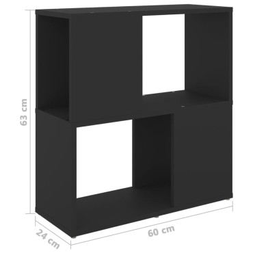 vidaXL Βιβλιοθήκη Μαύρη 60x24x63cm από Επεξ. Ξύλο 1 τεμ.