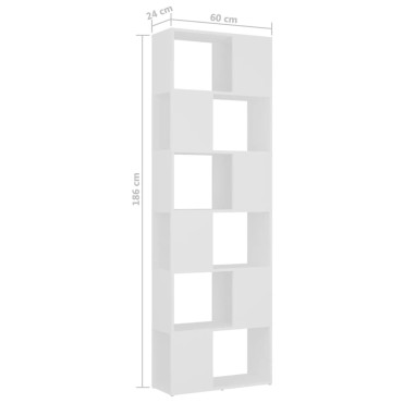 vidaXL Βιβλιοθήκη/Διαχωριστικό Χώρου Λευκό 60x24x186cm 1 τεμ.