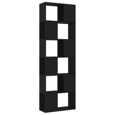 vidaXL Βιβλιοθήκη/Διαχωριστικό Χώρου Μαύρο 60x24x186cm Μοριοσανίδα 1 τεμ.