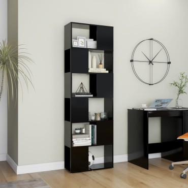 vidaXL Βιβλιοθήκη/Διαχωριστικό Χώρου Μαύρο 60x24x186cm Μοριοσανίδα 1 τεμ.