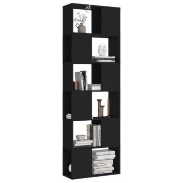 vidaXL Βιβλιοθήκη/Διαχωριστικό Χώρου Μαύρο 60x24x186cm Μοριοσανίδα 1 τεμ.