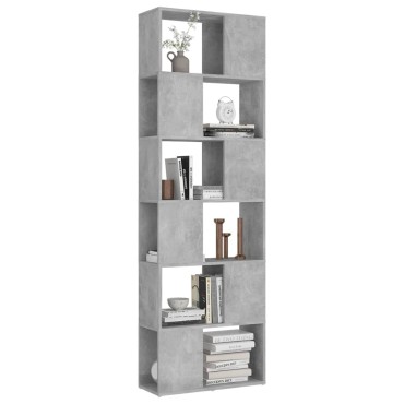 vidaXL Βιβλιοθήκη/Διαχωρισ. Χώρου Γκρι Σκυρ. 60x24x186cm Μοριοσανίδα 1 τεμ.