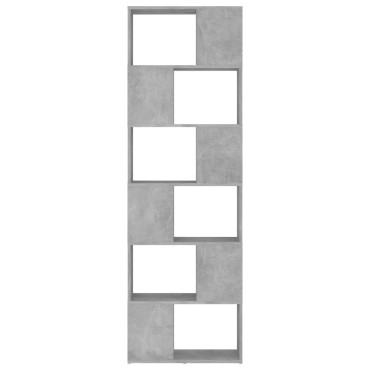 vidaXL Βιβλιοθήκη/Διαχωρισ. Χώρου Γκρι Σκυρ. 60x24x186cm Μοριοσανίδα 1 τεμ.