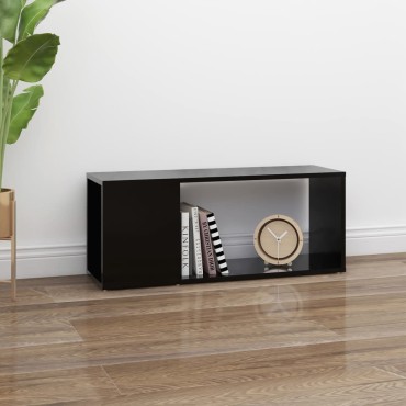 vidaXL Έπιπλο Τηλεόρασης Μαύρο 80x24x32cm από Επεξ. Ξύλο