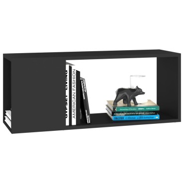 vidaXL Έπιπλο Τηλεόρασης Μαύρο 80x24x32cm από Επεξ. Ξύλο