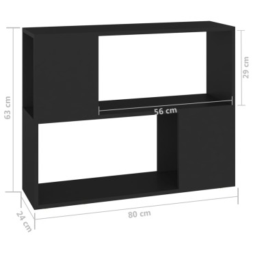 vidaXL Έπιπλο Τηλεόρασης Μαύρο 80x24x63cm από Επεξ. Ξύλο