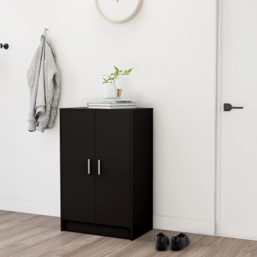 vidaXL Παπουτσοθήκη Μαύρη 60x35x92cm από Επεξ. Ξύλο