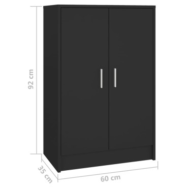 vidaXL Παπουτσοθήκη Μαύρη 60x35x92cm από Επεξ. Ξύλο