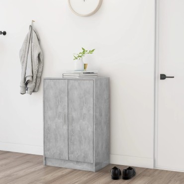 vidaXL Παπουτσοθήκη Γκρι Σκυροδέματος 60x35x92cm από Επεξ. Ξύλο