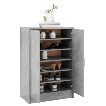 vidaXL Παπουτσοθήκη Γκρι Σκυροδέματος 60x35x92cm από Επεξ. Ξύλο