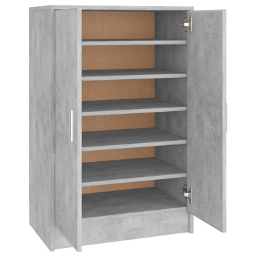 vidaXL Παπουτσοθήκη Γκρι Σκυροδέματος 60x35x92cm από Επεξ. Ξύλο