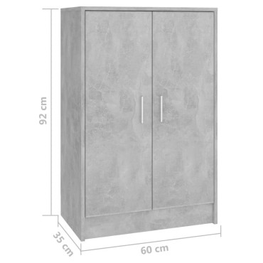 vidaXL Παπουτσοθήκη Γκρι Σκυροδέματος 60x35x92cm από Επεξ. Ξύλο