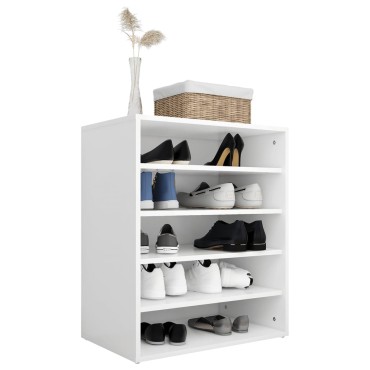 vidaXL Παπουτσοθήκη Λευκή 60x35x70cm από Επεξ. Ξύλο