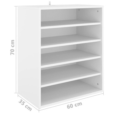 vidaXL Παπουτσοθήκη Λευκή 60x35x70cm από Επεξ. Ξύλο