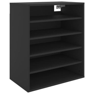 vidaXL Παπουτσοθήκη Μαύρη 60x35x70cm από Επεξ. Ξύλο