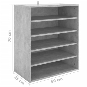 vidaXL Παπουτσοθήκη Γκρι Σκυροδέματος 60x35x70cm από Επεξ. Ξύλο