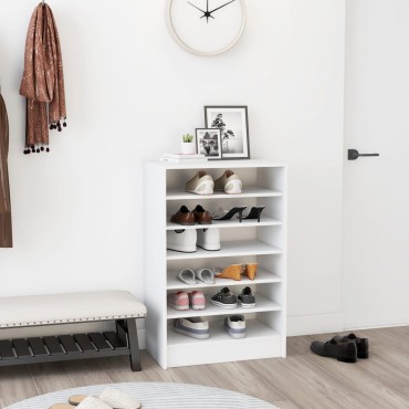 vidaXL Παπουτσοθήκη Λευκή 60x35x92cm από Επεξ. Ξύλο