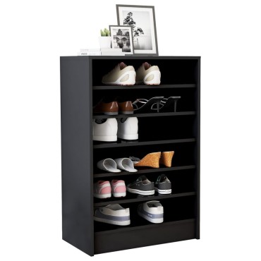 vidaXL Παπουτσοθήκη Μαύρη 60x35x92cm από Επεξ. Ξύλο